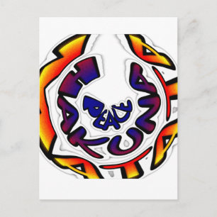 "Peace Hakuna Matata" Circular Art Print Vykort