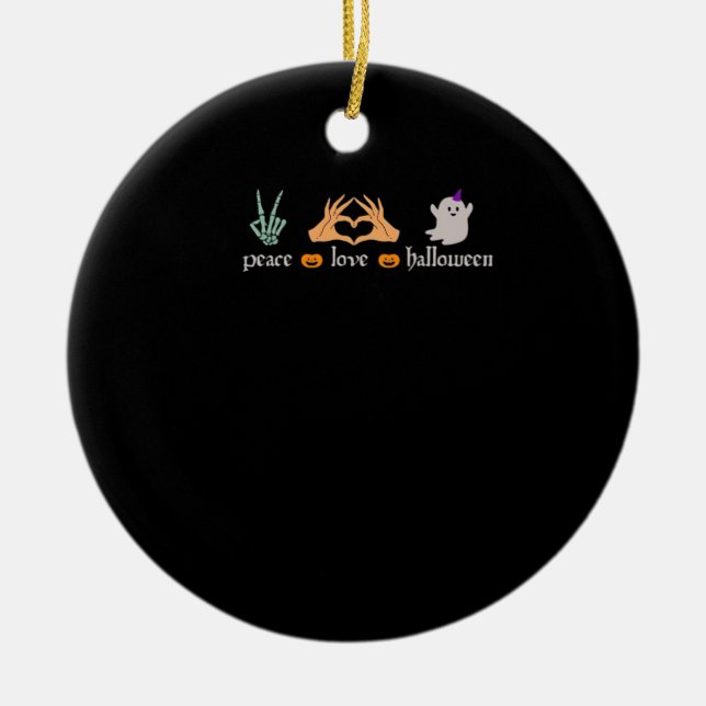 Peace Halloween Fredstecken Skeleton Witch's Hände Julgransprydnad Keramik (Framsidan)