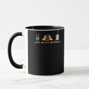 Peace Halloween Fredstecken Skeleton Witch's Hände Mugg
