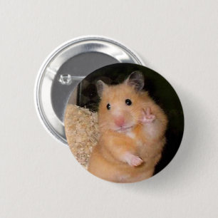 Peace Hamster Meme Pin Button Knapp