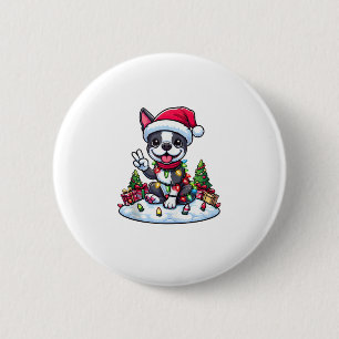 Peace Hand Boston Terrier jul Ljus Womens Knapp