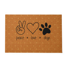 Peace Hand Kärlek Heart Hundar Tass Cute Home