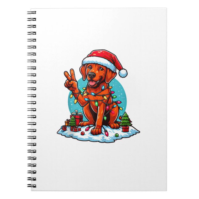 Peace Hand Rhodesian Ridgeback-jul Ljus Wo Anteckningsbok (Framsidan)