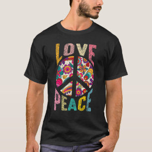 Peace Hand Tie Dye Finger Freedom Hippie Flower T Shirt