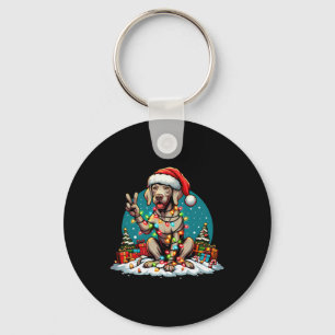 Peace Hand Weimaraner Hund jul Ljus Womens Nyckelring