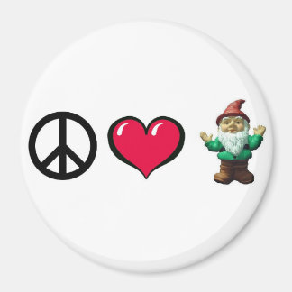 Peace Heart Gnome Fridge Magnet