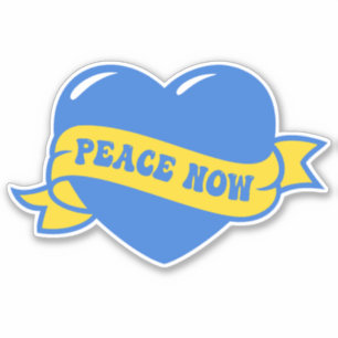 Peace Heart Love I Stand With Ukraine Button Class Klistermärken