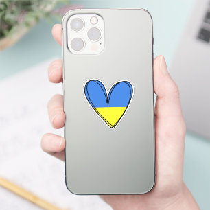 Peace Heart Love I Stand With Ukraine Button Class Klistermärken