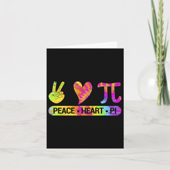 Peace Heart Pi Day Tie Dye Mathematics Science Mat Kort (Framsida)