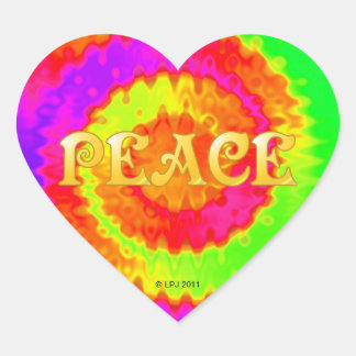 Peace Heart Stickers Hjärtformat Klistermärke