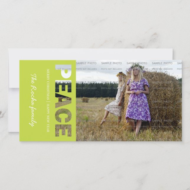 Peace Helgdag Photo Card Julkort (Framsida)
