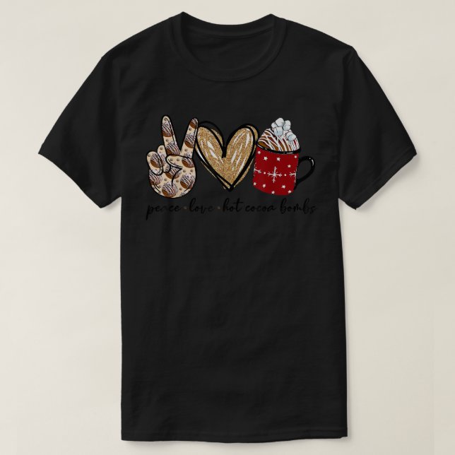 Peace Hett Cocoa Bombs God jul Family T Shirt (Design framsida)