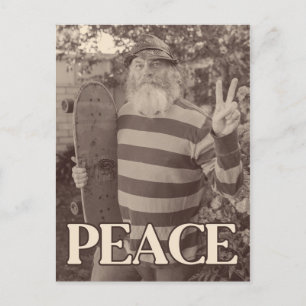 Peace Hippie Skate Vykort