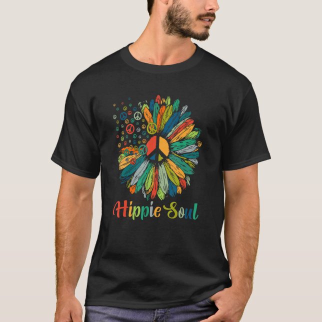 Peace Hippie Soul Daisy Flower for Nature Peacemak T Shirt (Framsida)