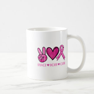 Peace Hope Cure Breast Cancer Awareness Family Sup Kaffemugg