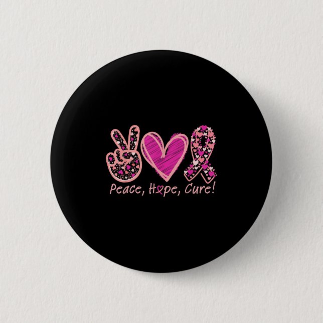 Peace Hope Cure Breast Cancer Awareness Survivors Knapp (Framsida)