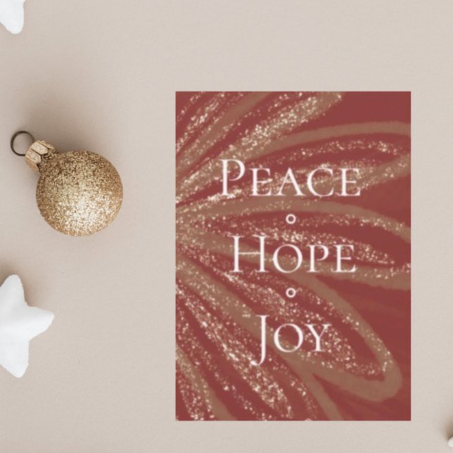 Peace Hope Joy Guld Gnistra Anpassade jul jul Julkort (Skapare uppladdad)