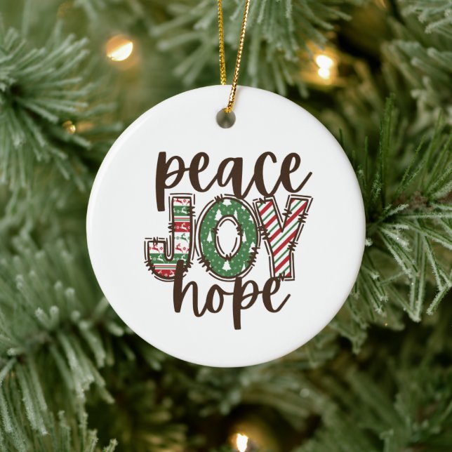 Peace Hope Joy jul Ornament Gift Idea (Träd)