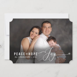 Peace Hope Joy jul Photo Namn Helgdag Card Julkort