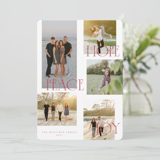 Peace Hope Joy Julkort (Stående Fram)