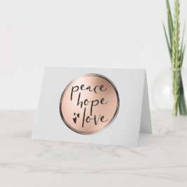 Peace Hope Kärlek Chic Simple Ro Guld Business Helgkort