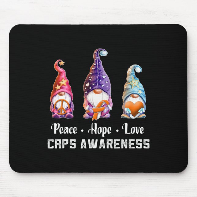 Peace Hope Kärlek Gnomes CRPS-medvetenhet Musmatta (Framsidan)