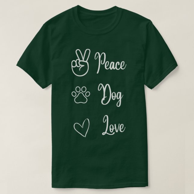 Peace Hund Kärlek T Shirt (Design framsida)