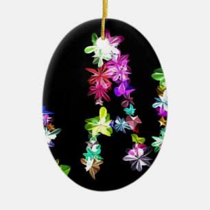 "PEACE" i blomsterkonst Skriv ut Julgransprydnad Keramik