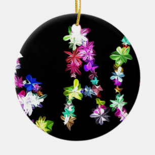"PEACE" i blomsterkonst Skriv ut Julgransprydnad Keramik
