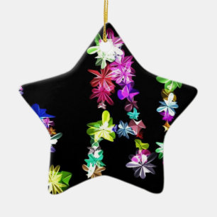 "PEACE" i blomsterkonst Skriv ut Julgransprydnad Keramik