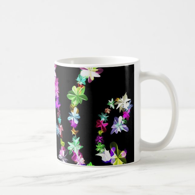 "PEACE" i blomsterkonst Skriv ut Kaffemugg (Höger)