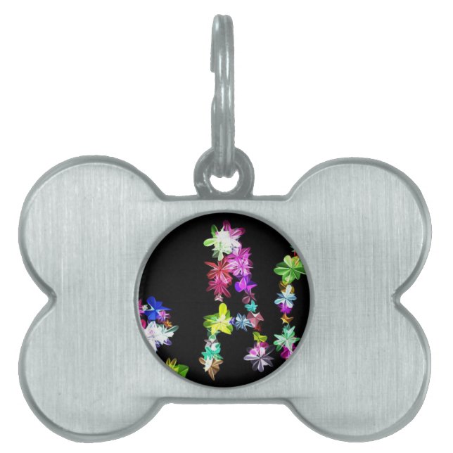 "PEACE" i blomsterkonst Skriv ut Namnbricka Husdjur (Framsidan)