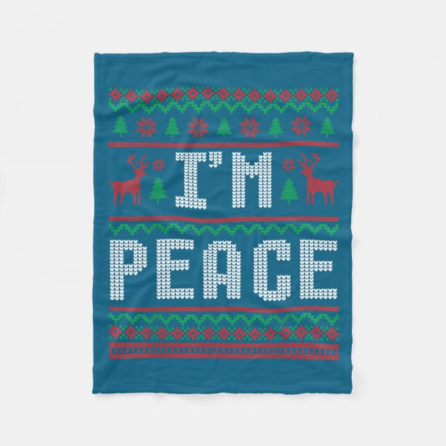 Peace I Come In Peace Couple Matching Ugly Christm Fleecefilt (Framsidan)
