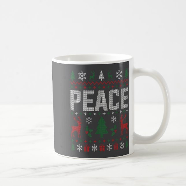 Peace I Come In Peace Couple Matching Ugly Christm Kaffemugg (Höger)