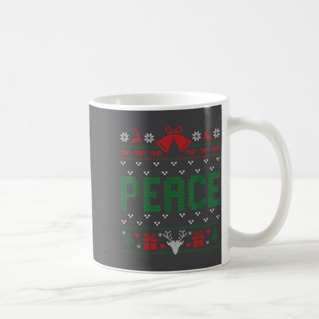 Peace I Come In Peace Couple Matching Ugly Christm Kaffemugg (Höger)