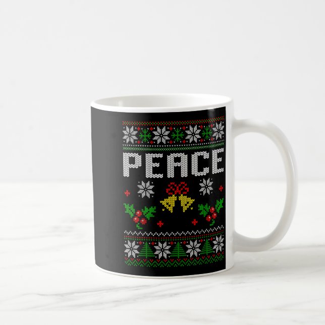 Peace I Come In Peace Couple Matching Ugly Christm Kaffemugg (Höger)