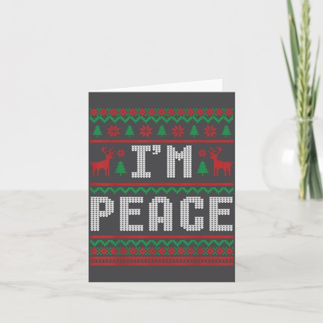 Peace I Come In Peace Couple Matching Ugly Christm Kort (Framsida)