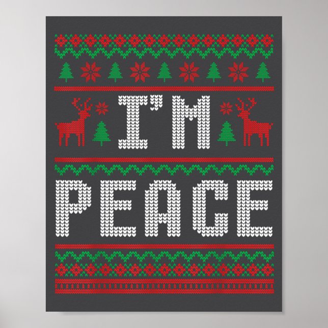 Peace I Come In Peace Couple Matching Ugly Christm Poster (Framsidan)