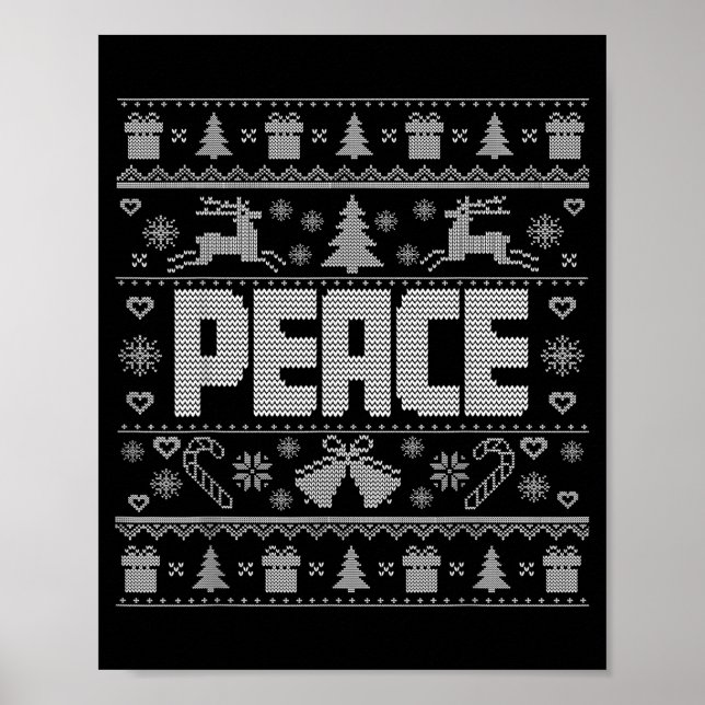 Peace I Come In Peace Couple Matching Ugly Christm Poster (Framsidan)