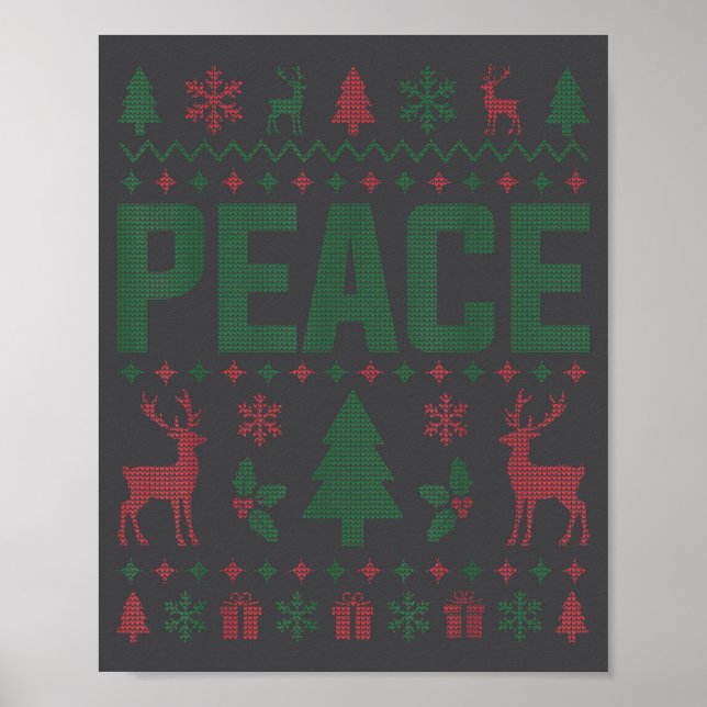 Peace I Come In Peace Couple Matching Ugly Christm Poster (Framsidan)