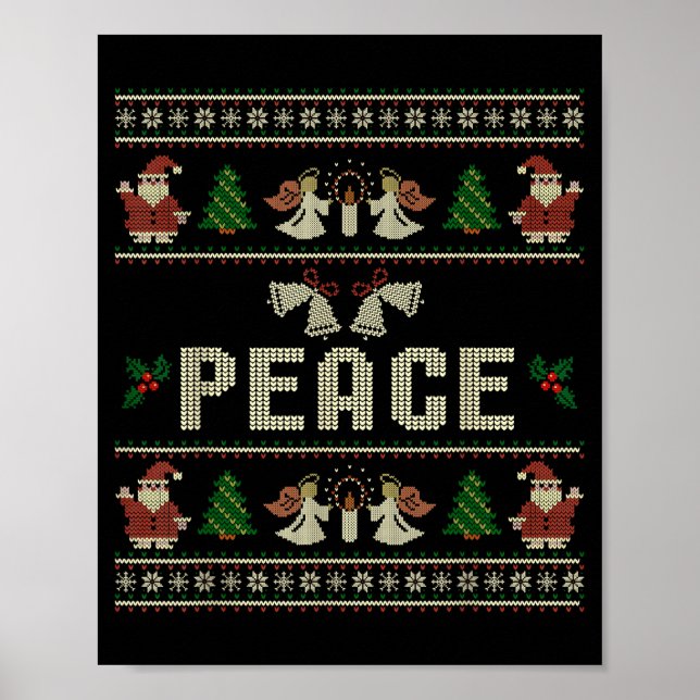 Peace I Come In Peace Couple Matching Ugly Christm Poster (Framsidan)