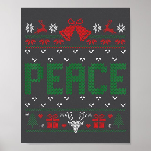 Peace I Come In Peace Couple Matching Ugly Christm Poster (Framsidan)