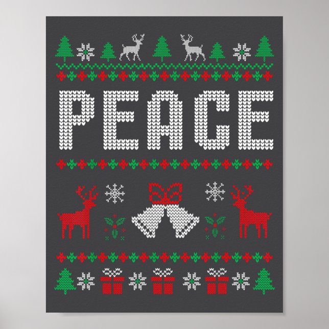 Peace I Come In Peace Couple Matching Ugly Christm Poster (Framsidan)
