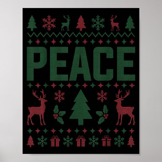 Peace I Come In Peace Couple Matching Ugly Christm Poster (Framsidan)