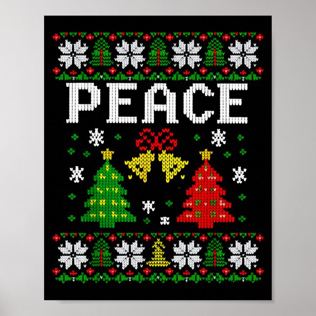 Peace I Come In Peace Couple Matching Ugly Christm Poster (Framsidan)