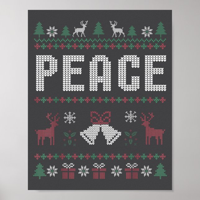Peace I Come In Peace Couple Matching Ugly Christm Poster (Framsidan)
