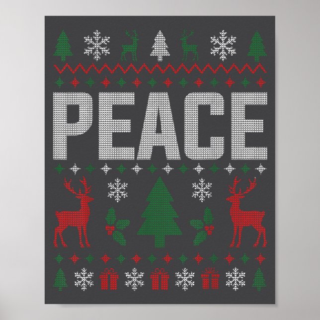 Peace I Come In Peace Couple Matching Ugly Christm Poster (Framsidan)
