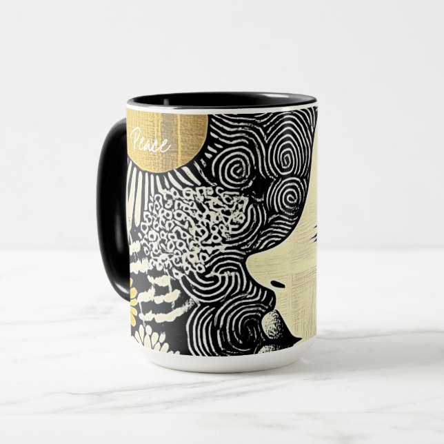 Peace in Bloom Abstract Mug Mugg (Framsida vänster)