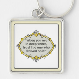 Peace in deep waters fyrkantig silverfärgad nyckelring