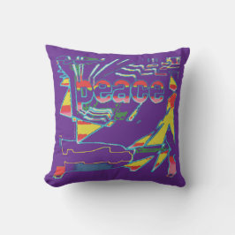 Peace Inspirational Red Gult på Lila Southwest Kudde